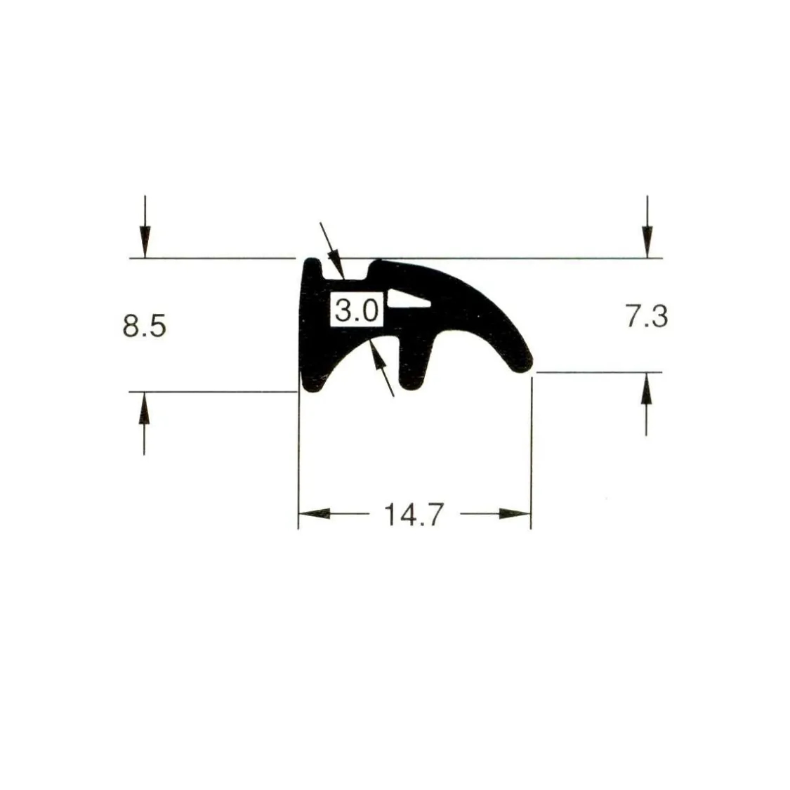 Glazing Gasket – profile view 3